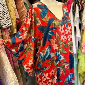 Red Floral Mumu Dress